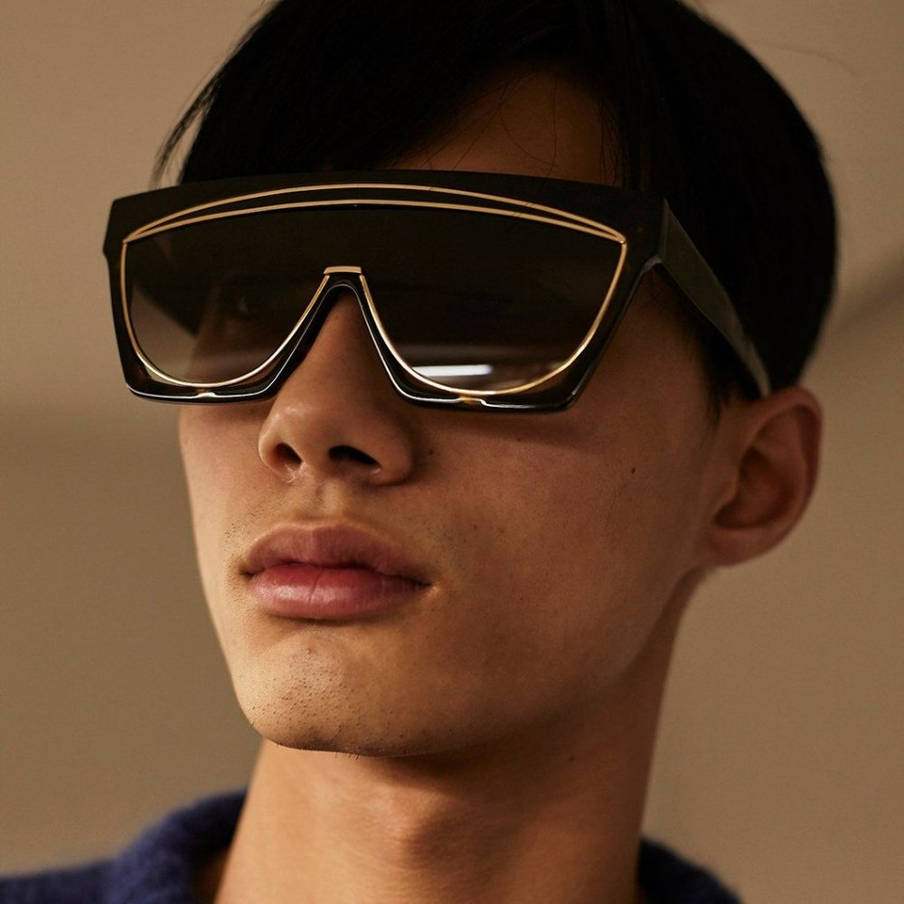 Loewe Black and Gold Men's Sunglasses